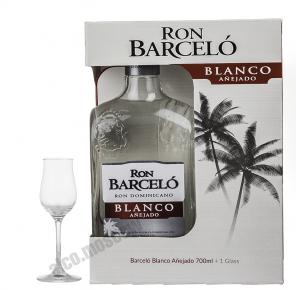 Rum Barcelo Blanco White Ром Барсело Бланко белый в п/у со стаканом 