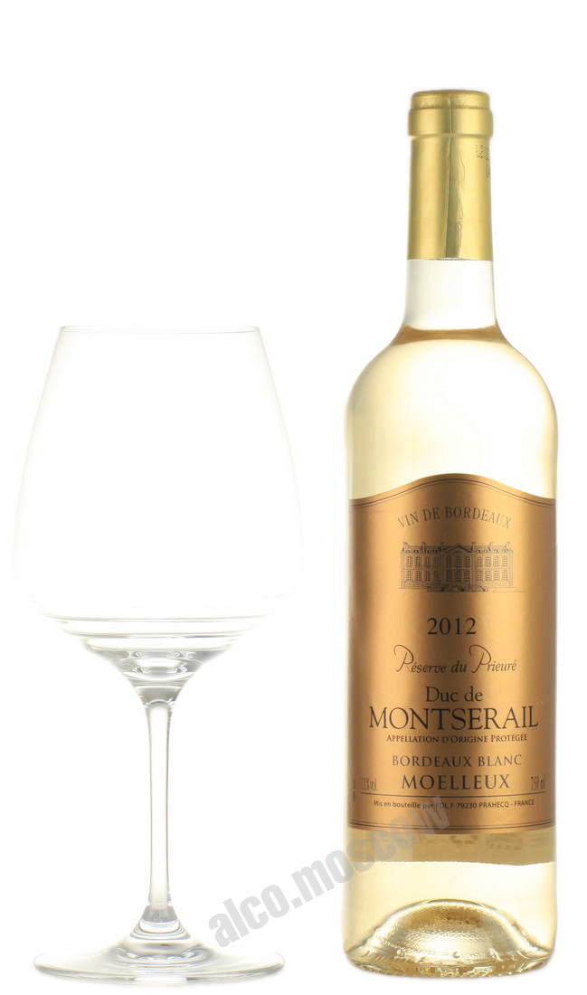 Duc de Montserail Reserve du Prieure Bordeaux Blanc Moelieux Французское вино Дюк де Монсерэ Резерв дю Приоре Бордо Блан Муале