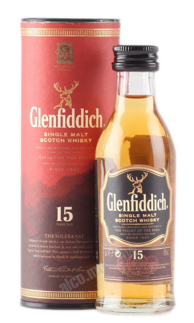 Glenfiddich 15 years виски Гленфиддик 15 лет 0.05 л