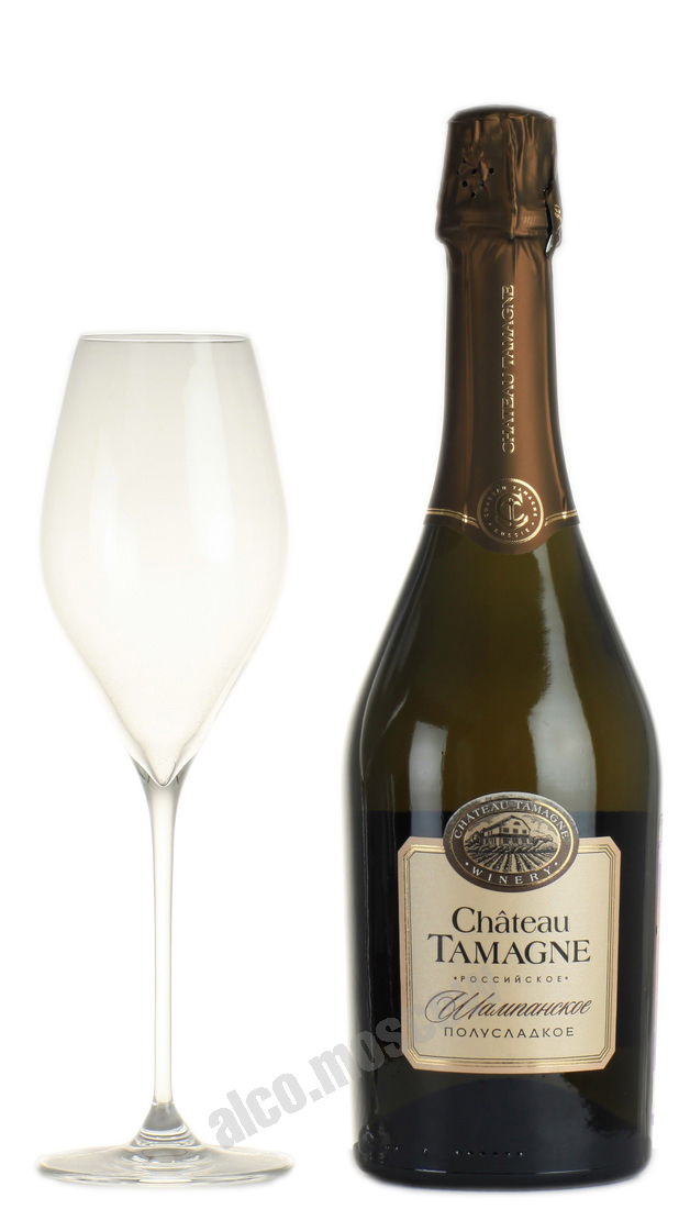 Шампанское Chateau Tamagne российское шампанское Шато Тамань полусладкое 0.75 л