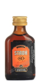 Миниатюрная бутылка рома Штро 80, 0.02 л. 80% Австрия