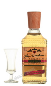 Tres Sombreros Reposado 100 % Agave текила Трес Сомбрерос Репосадо 100 % Агава